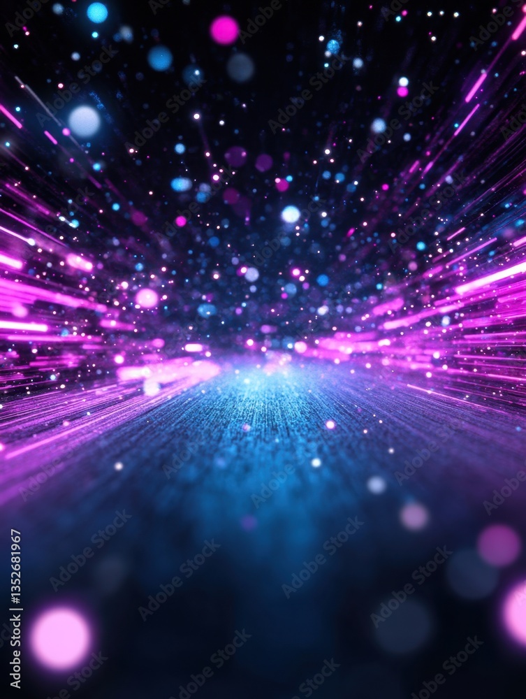 Vibrant, abstract depiction of light streaks and bokeh against a dark background, glowing and dynamic Vibrant, abstract depiction of light streaks and bokeh against a dark background, glowing and dynamic