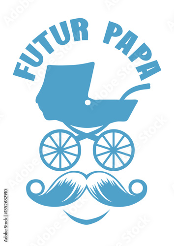 papa futur landau moustache smiley sytle personnage naissance