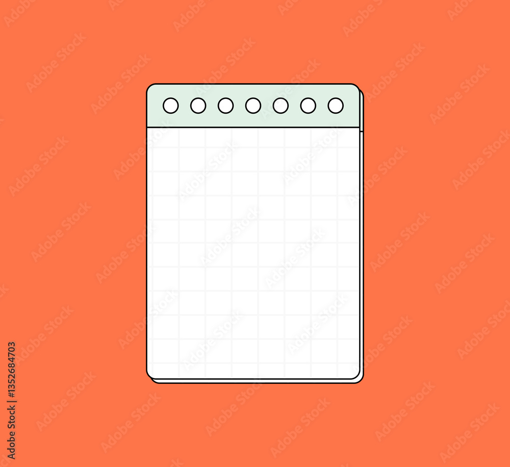Colorful Grid Notepad with Binder Holes Colorful Grid Notepad with Binder Holes