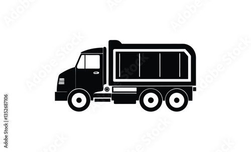 Sewage truck silhouette vector side view