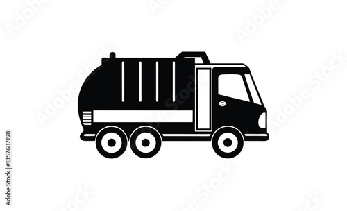 Sewage truck silhouette vector side view