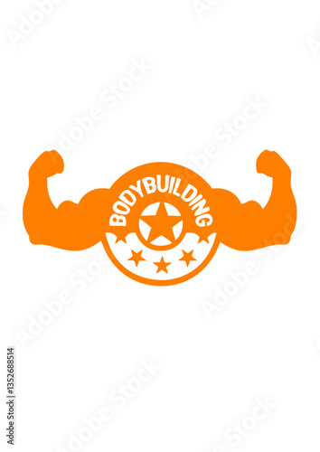 logo musculation bodybuilding etoile muscu biceps bras club