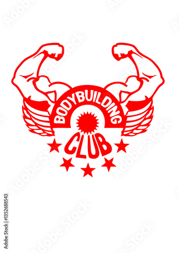 logo musculation bodybuilding etoile muscu biceps bras club