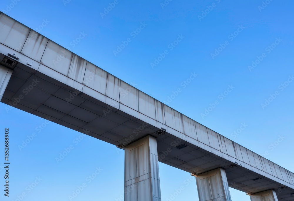 Geometric concrete structures, stark lines against clear sky, sharp, design Geometric concrete structures, stark lines against clear sky, sharp, design