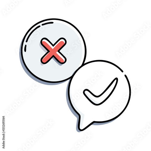 Icon set showing positive and negative feedback symbols  