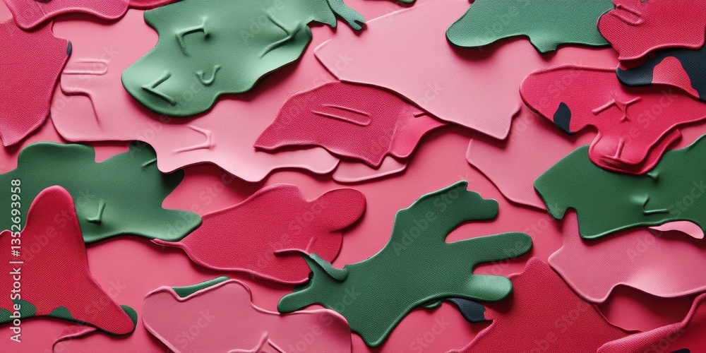 Fototapeta premium Abstract colorful shapes of varying shades appear on a surface