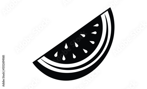 Watermelon slice silhouette vector icon illustration