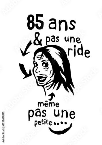 85 ans anniversaire pas ride jeune femme