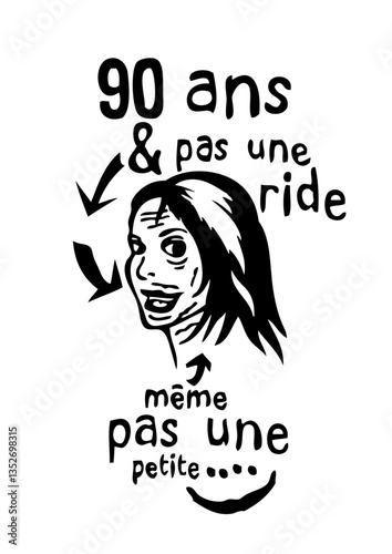 90 ans anniversaire pas ride jeune femme