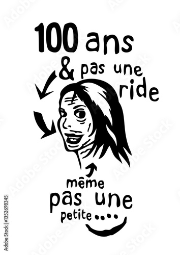 100 ans anniversaire pas ride jeune femme