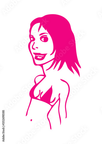 mannequin femme silhouette corps sexy visage dessin