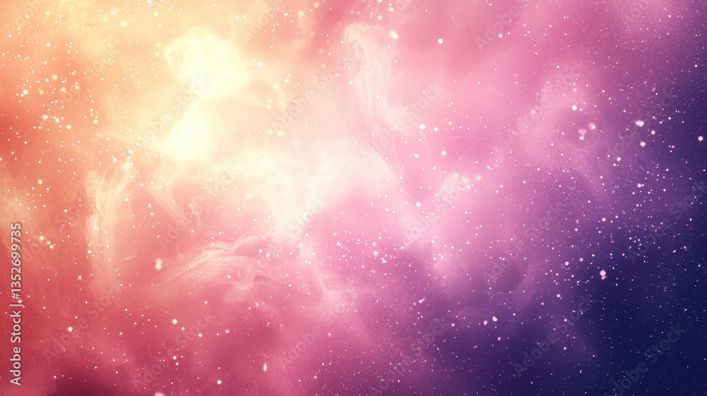 Fototapeta premium Whimsical pastel gradient background with sparkles and star effects