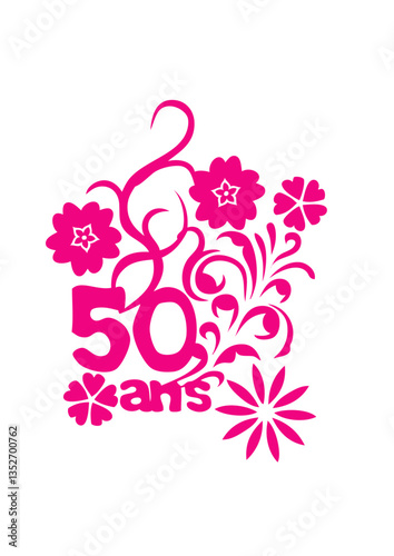50 ans fleur anniversaire