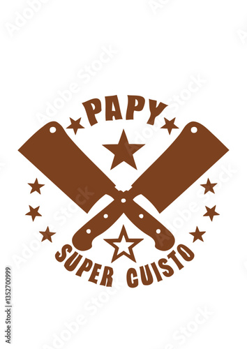 papy super cuisto cuisinier hachoir logo