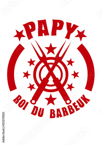  papy roi barbeuk barbecue logo