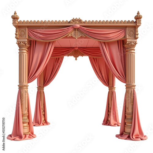 Indian-Style Wedding Mandap on Transparent Background