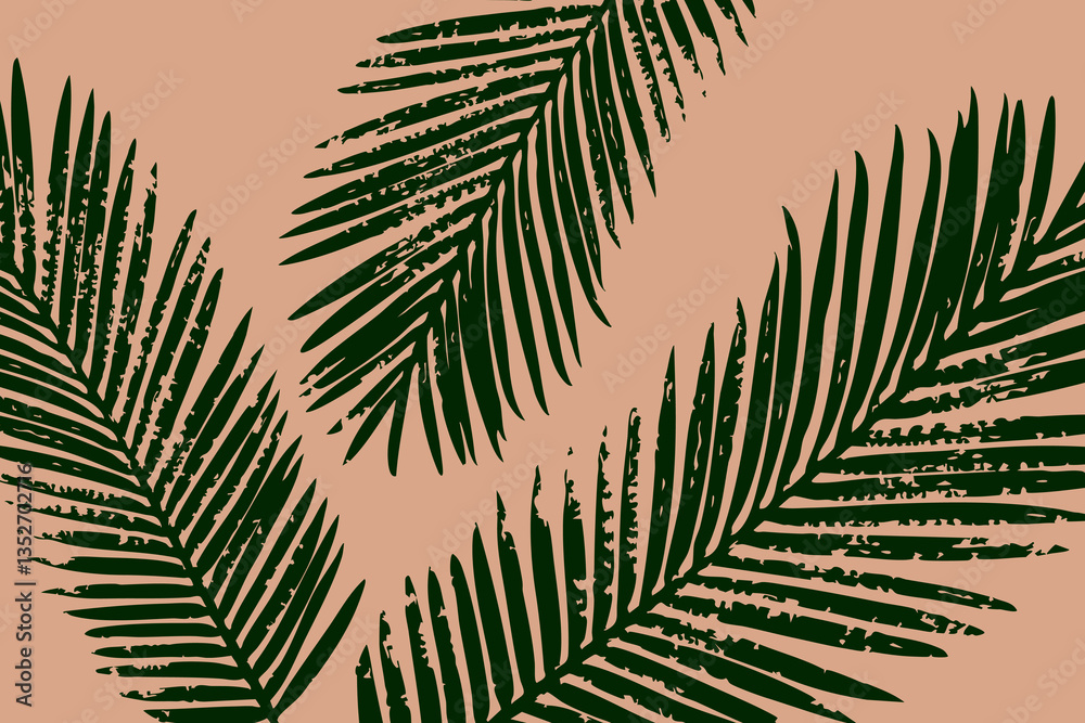Flat Vector Illustration of a Palm Leaf