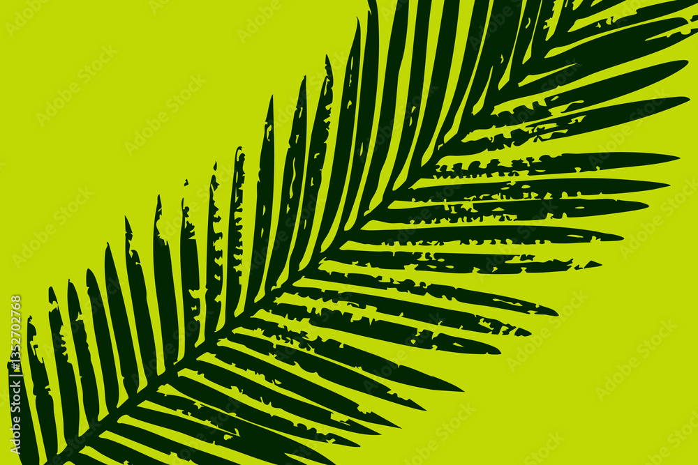 Flat Vector Illustration of a Palm Leaf