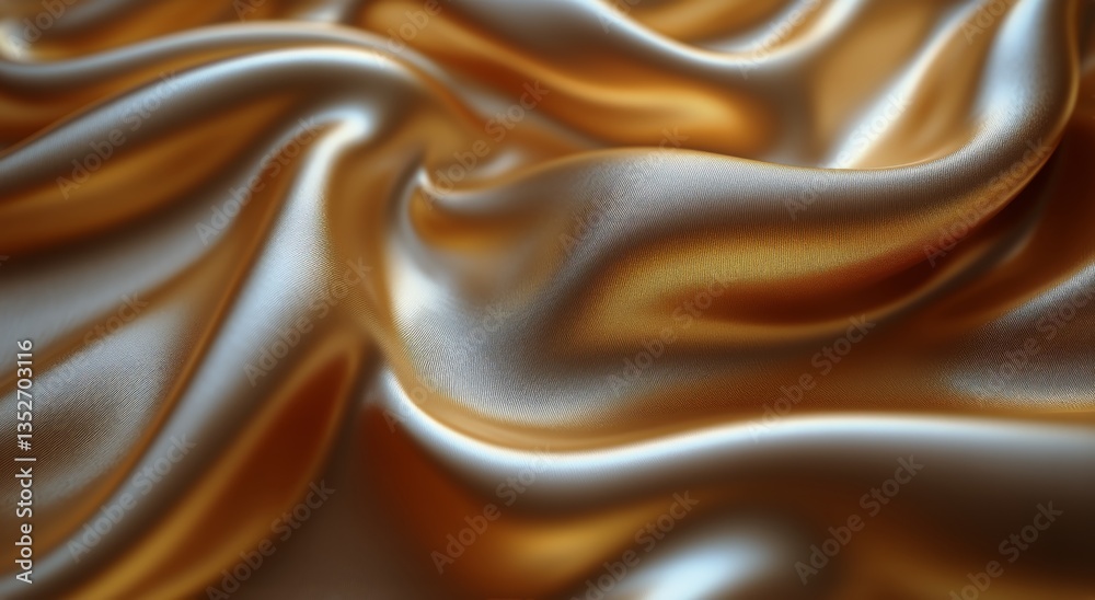 Soft Gold Fabric Draping Elegantly With Delicate Waves and Folds in Soft Lighting Soft Gold Fabric Draping Elegantly With Delicate Waves and Folds in Soft Lighting