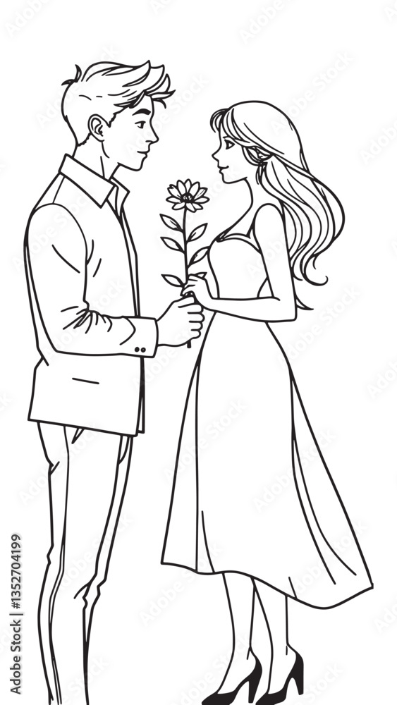 Romantic Couple Line Art – Love and Affection Illustration
Romantic Couple Line Art – Love and Affection Illustration