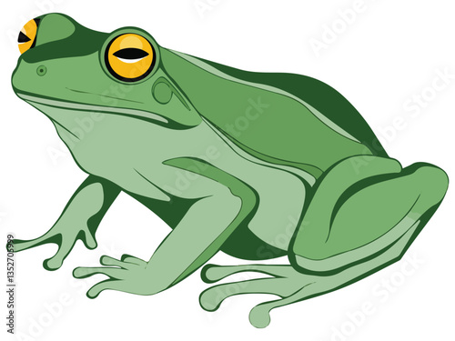 Adorable Frog Toy Sticker Vector