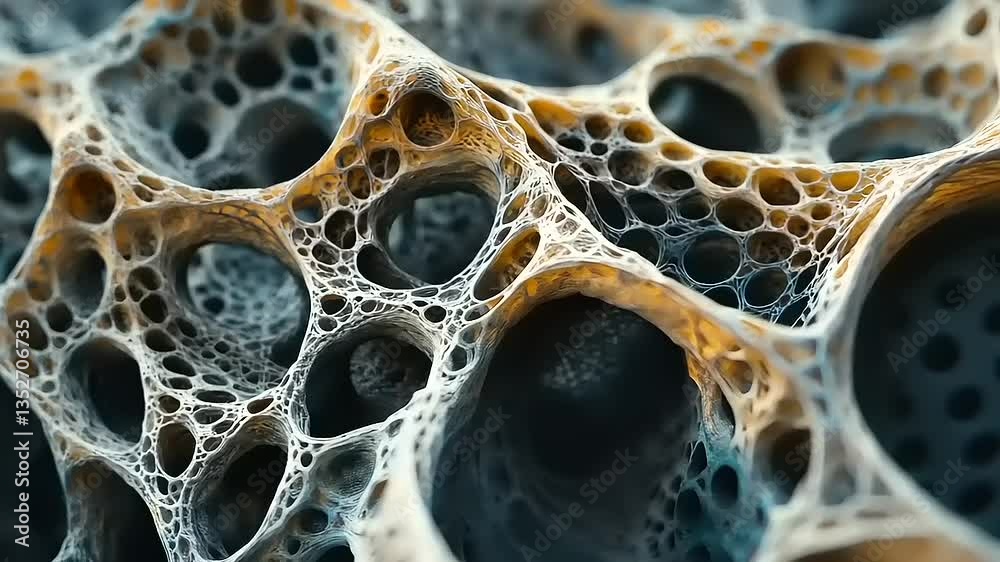 Abstract 3D Render: Intricate Network of Holes and Cavities