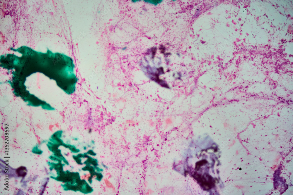 Cytology showing squamous cell carcinoma from bronchial lavage