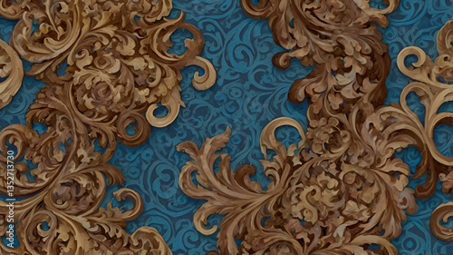 vintage background with golden patteren photo