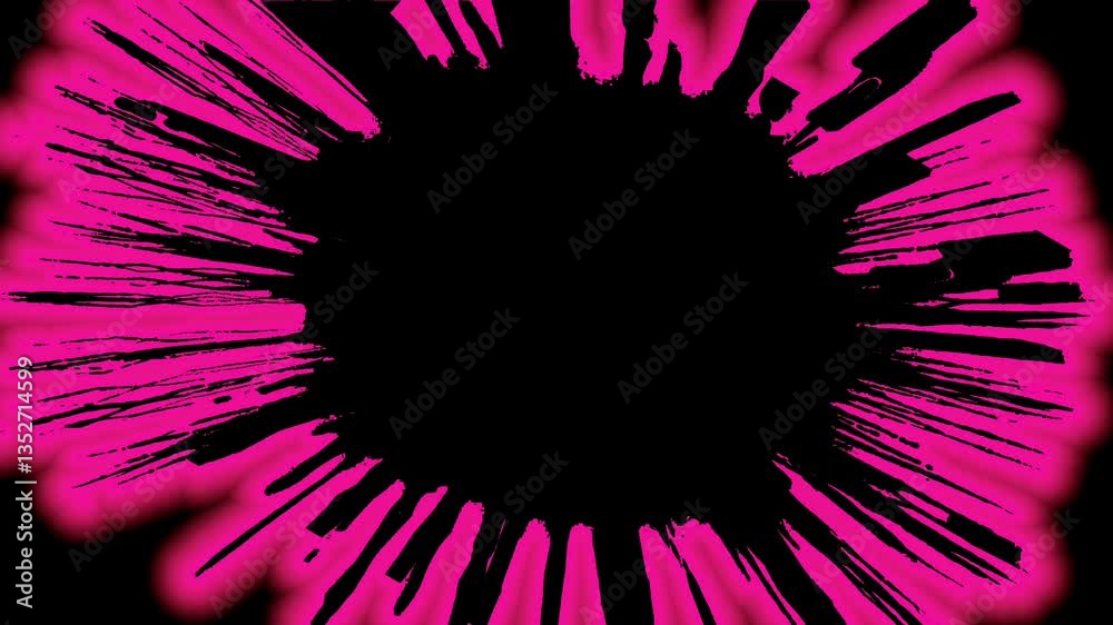 Pink starburst frame with black center