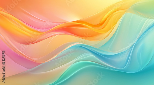 pleasant and attractive background with an abstract pattern similar to waves in blue and yellow tones