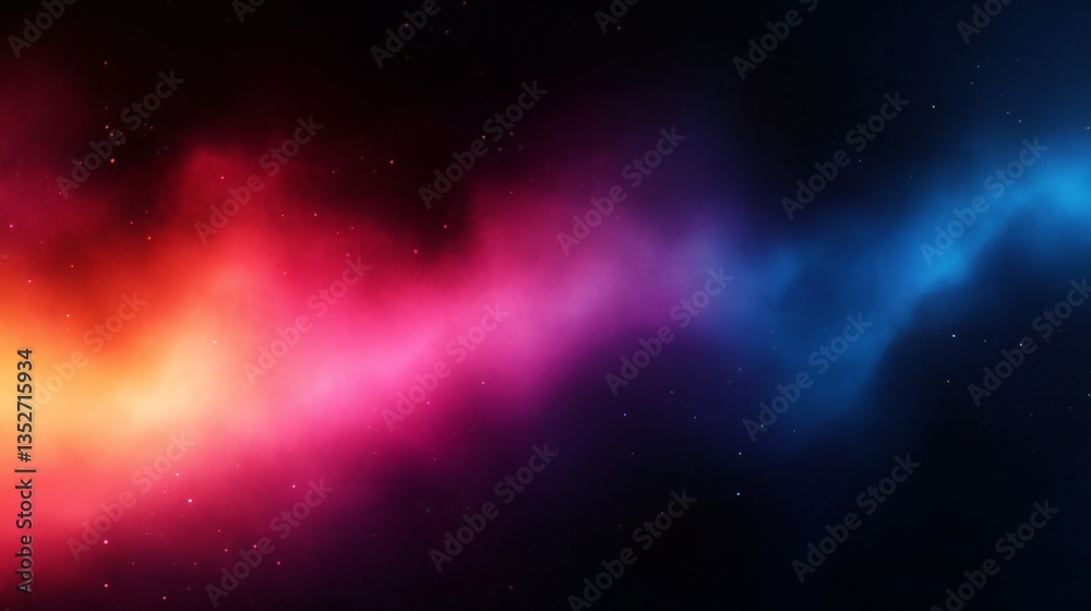 Obraz premium Abstract Cosmic Nebula Background Vibrant Red Pink and Blue Hues with Sparkling Stars