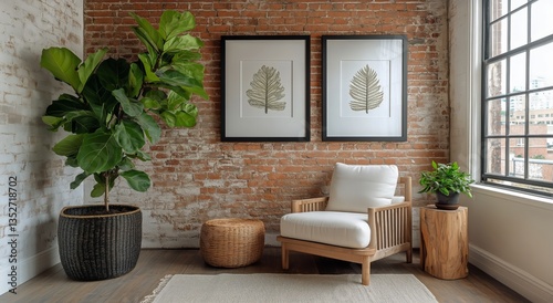 Bright and Airy Interior Design With Plants and Modern Furniture in a Cozy Room