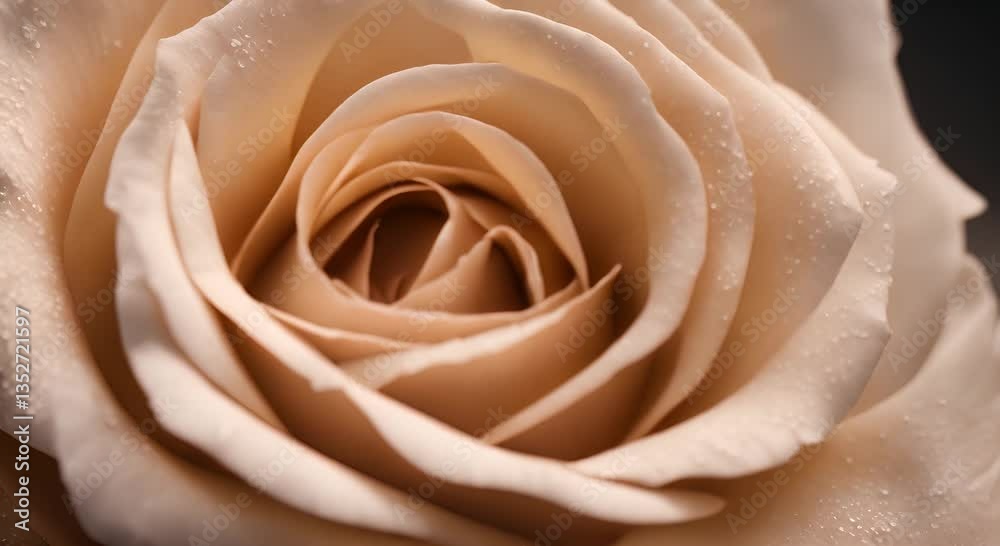 Close up of an Exquisite Beige Artificial Rose 4K Close up of an Exquisite Beige Artificial Rose 4K