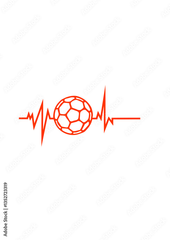 handball trace courbe coeur battement cardiaque