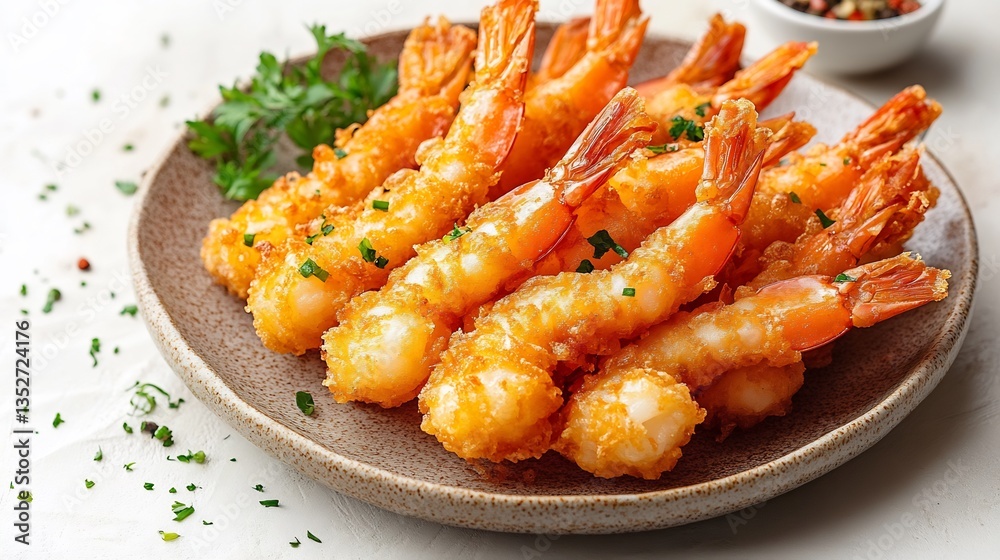 Tempura golden fried shrimp vegetables isolated on a transparent background minimalistic and appetizing Tempura golden fried shrimp vegetables isolated on a transparent background minimalistic and appetizing