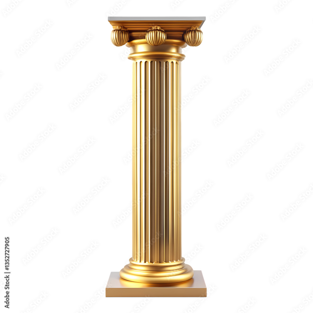 Golden Column Image Architecture Design isolated on transparent background Golden Column Image Architecture Design isolated on transparent background