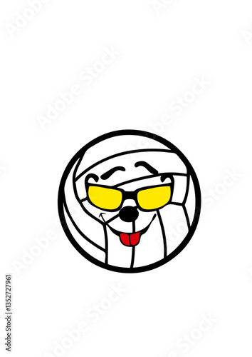 ballon volleyball sourire lunette smiley logo club