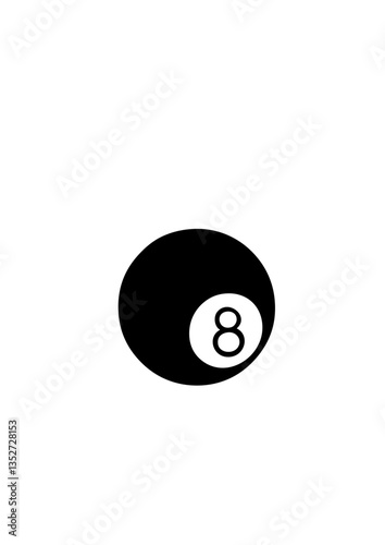 boule billard noire 8 dessin