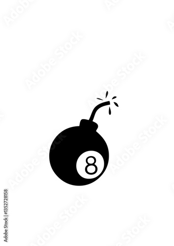 bombe boule billard noire 8 logo club