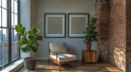 Bright and Airy Interior Design With Plants and Modern Furniture in a Cozy Room
