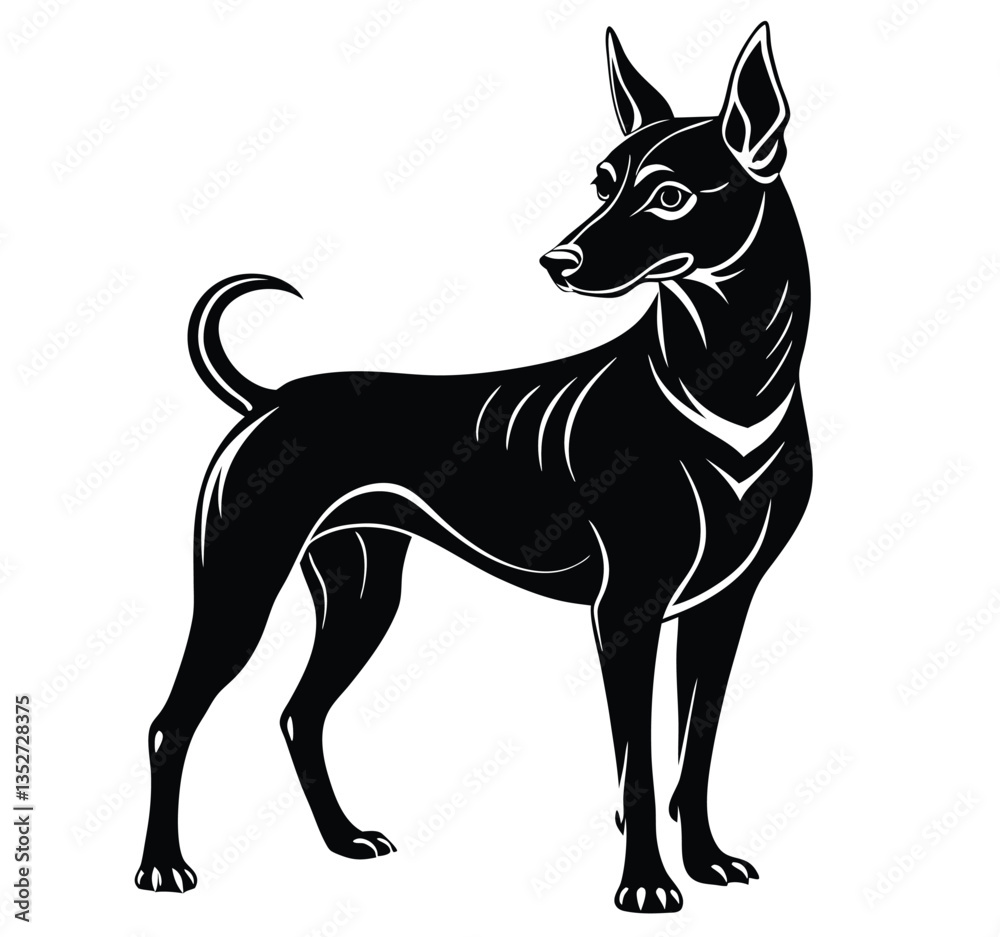 Dog Stand Up Silhouette Vector – Strong and Alert Canine Illustration, Standing Dog Silhouette – Black Vector Art, Alert Dog Icon – Guard Canine Illustration, Dog Outline Vector – Pet Silhouette Dog Stand Up Silhouette Vector – Strong and Alert Canine Illustration, Standing Dog Silhouette – Black Vector Art, Alert Dog Icon – Guard Canine Illustration, Dog Outline Vector – Pet Silhouette