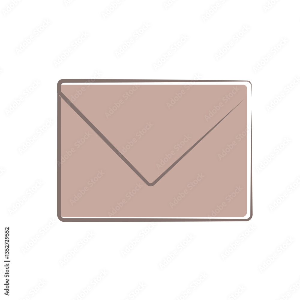 Minimalist brown envelope with flap in simple white background design. Minimalist brown envelope with flap in simple white background design.