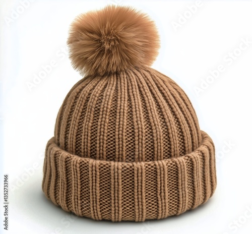 Warm Knitted Hat With Pom Pom for Winter Fashion and Outdoor Activities