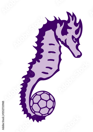 handball hippocampe logo club ballon
