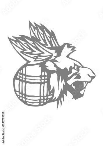lion petanque logo sport aile club