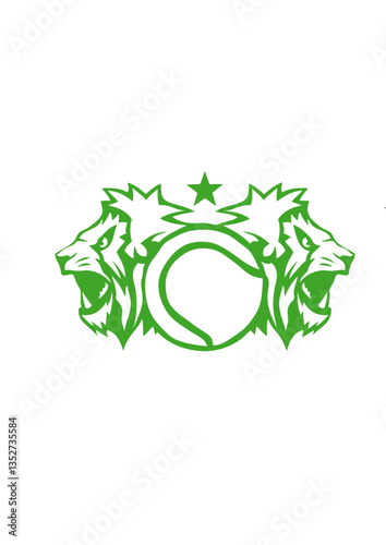 lion tennis logo sport club