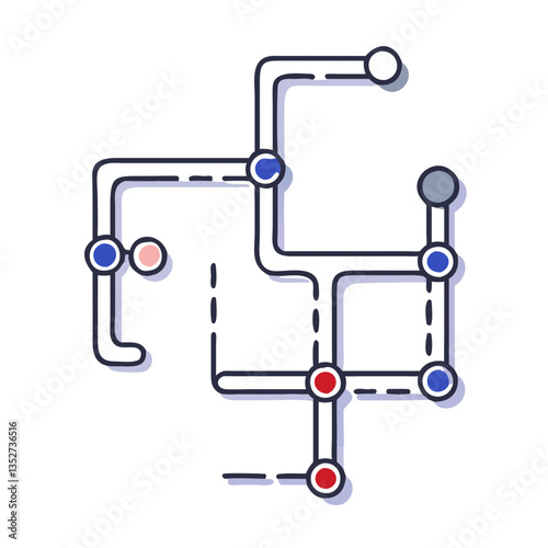 Travel Map Design with Subway Lines and Nodes  