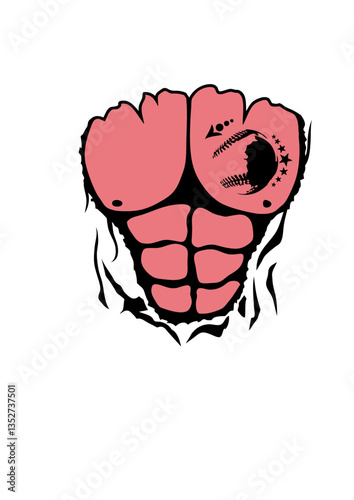 baseball corps muscle dechire bodybuilding tatouage torse