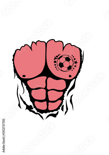 football corps torse muscle dechire bodybuilder tatouage