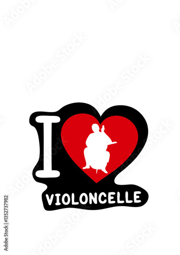 i love violoncelle coeur 